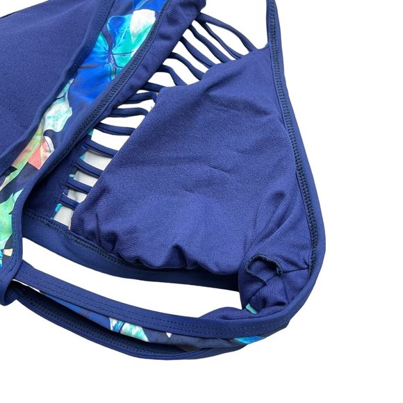 NEXT RSC Hi Neck Sports Bra Swim Top Size Large UPF 50 Strappy Tropical Print - Picture 6 of 7